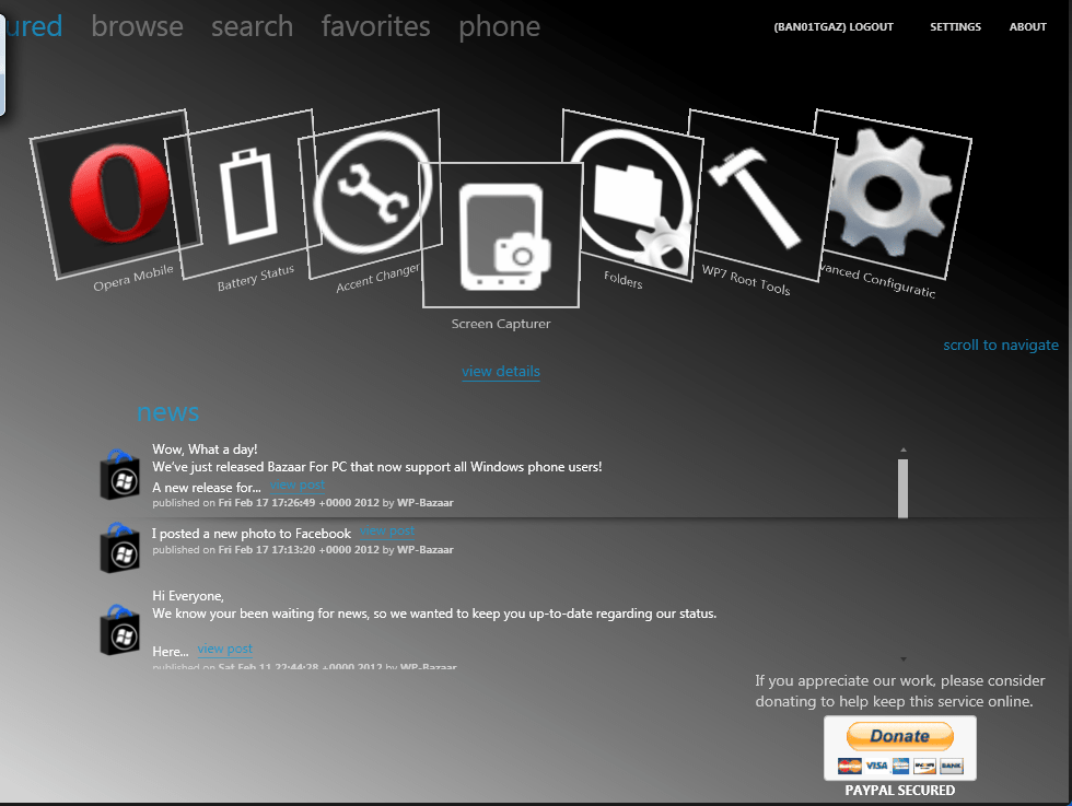 Bazaar for desktop Featured