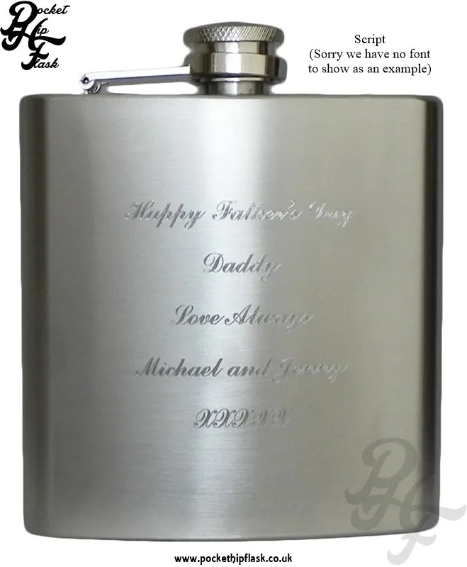 Script Engraving Font Personalised flask The Pocket Hip Flask Co