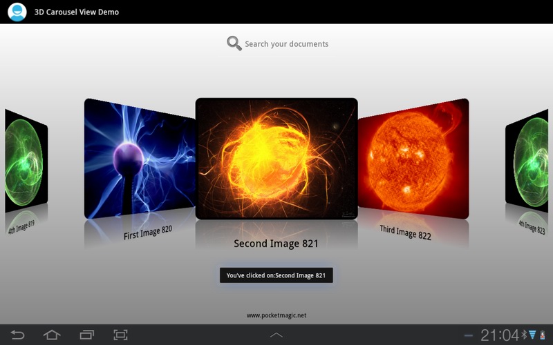 A 3D Carousel View for Android PocketMagic