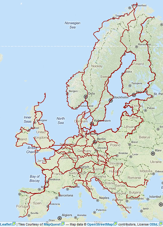Europaradwege Karte GPSTracks für EuroVeloRadwege › pocketnavigation.de Navigation