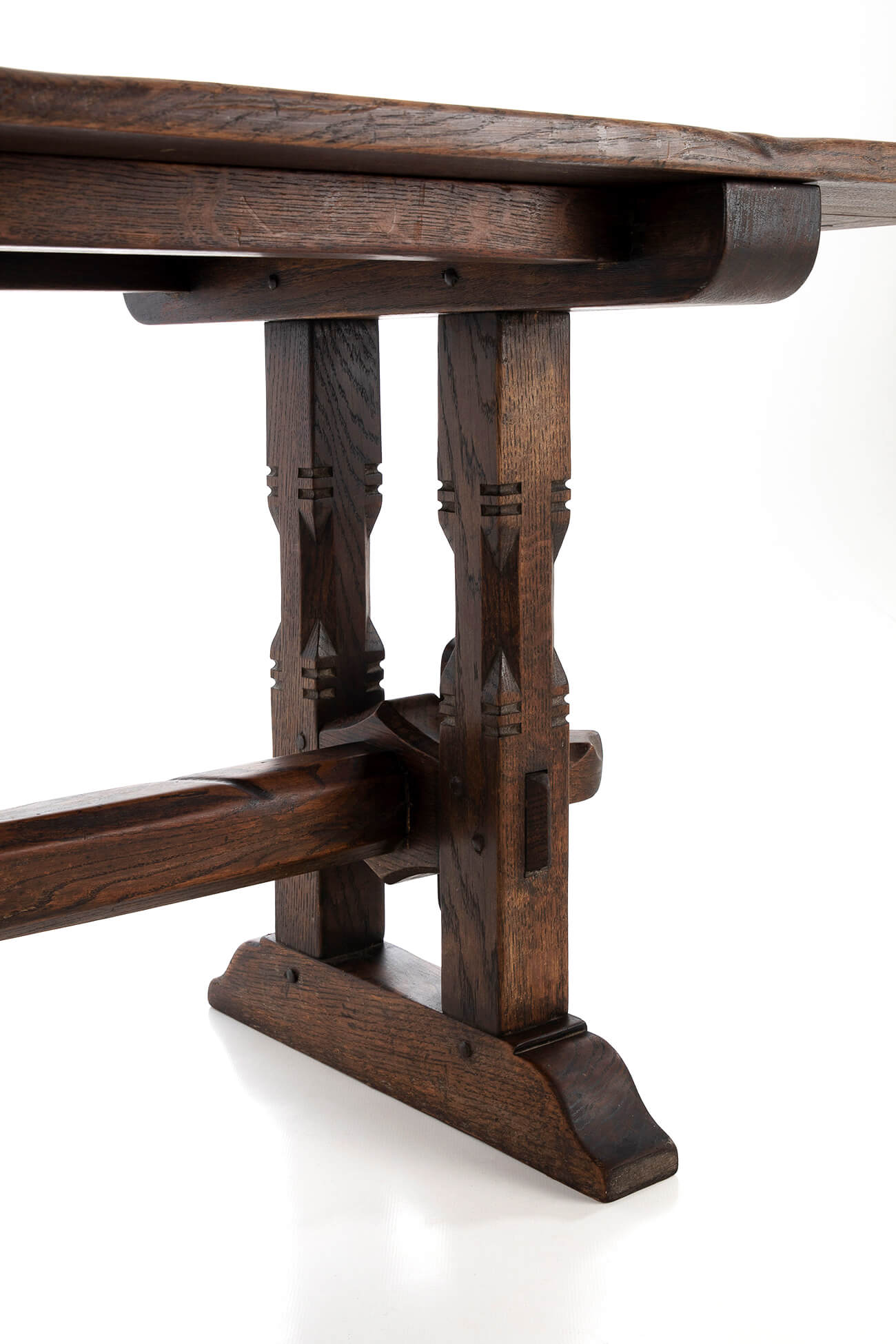 Antique Oak Trestle Table 19th Century Pointers Antiques