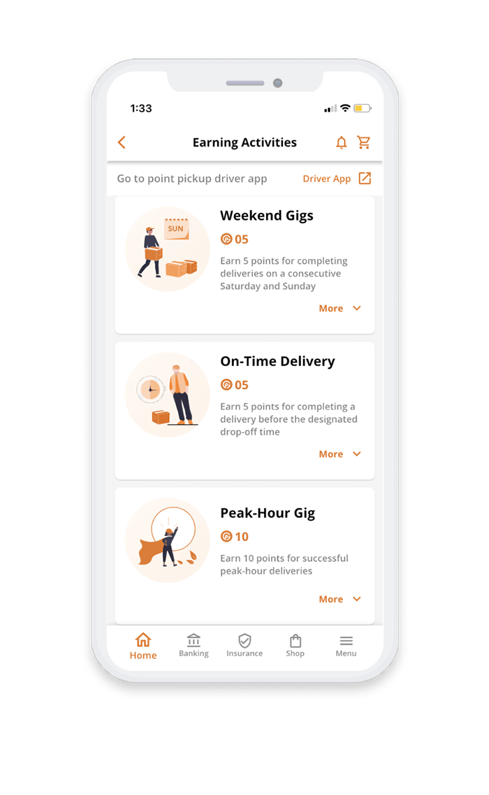 GigPoint Flex benefits and rewards for the flex worker Point Pickup