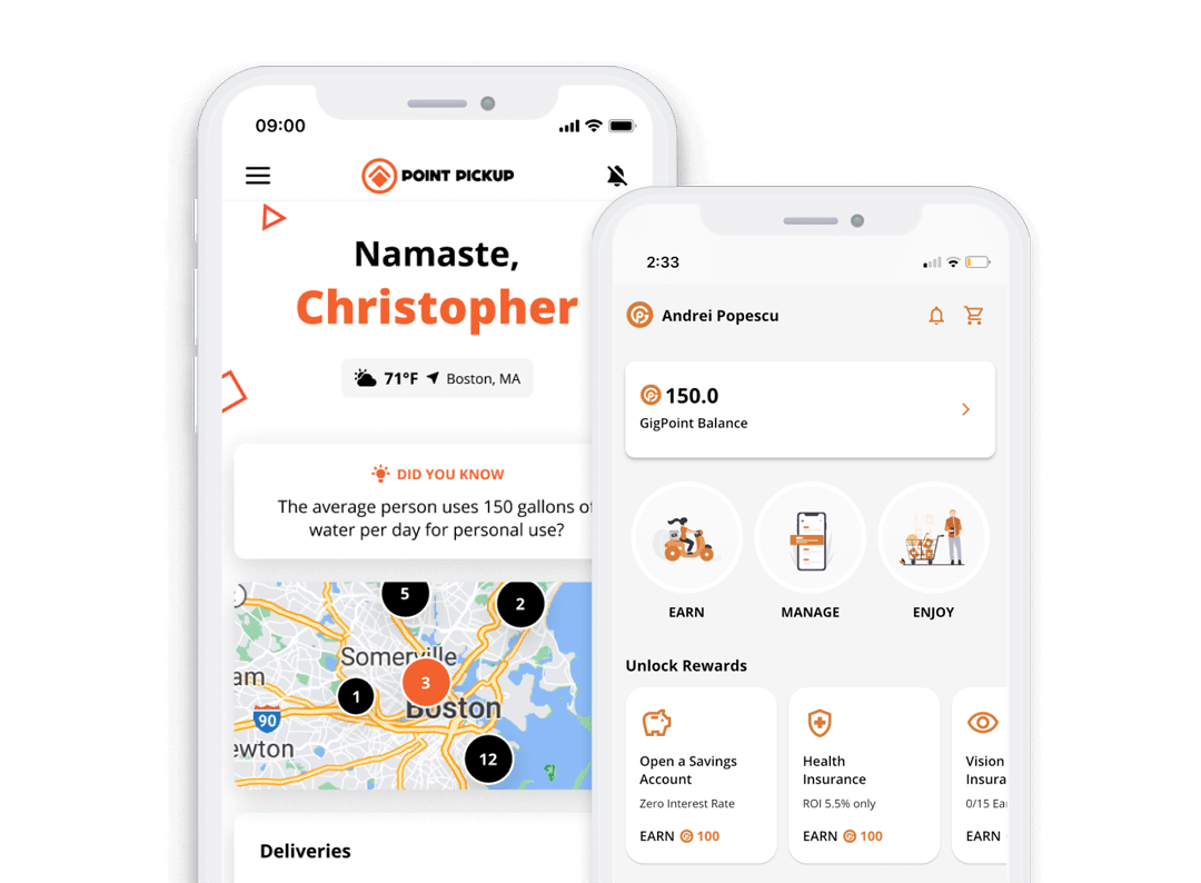 GigPoint Flex benefits and rewards for the flex worker Point Pickup