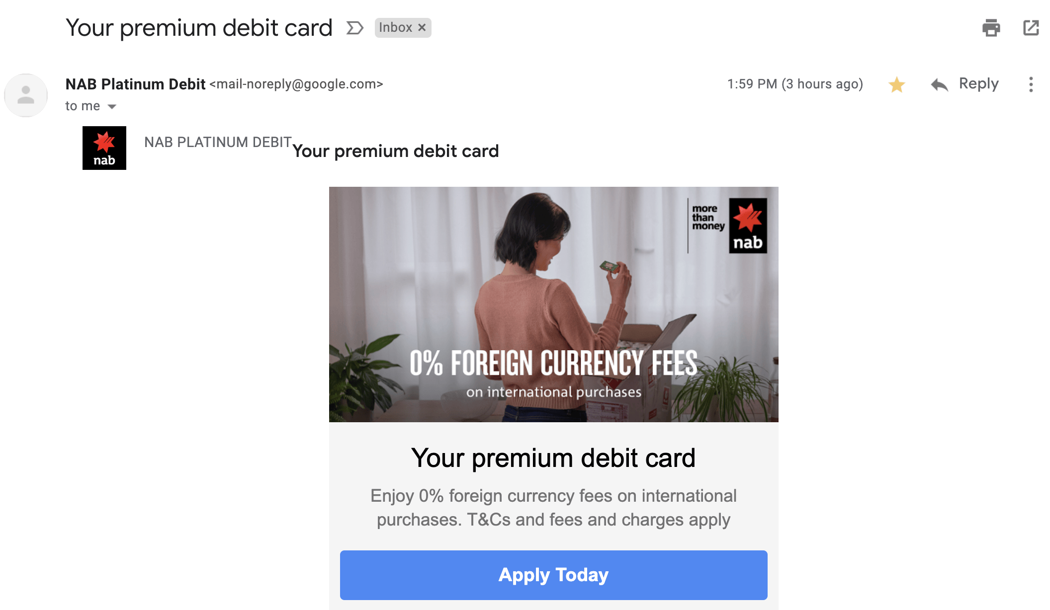 Review NAB Platinum Visa Debit Card Traveller's Friend?