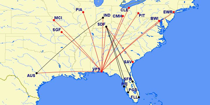Allegiant Airlines Destinations Map Allegiant opens 17 new routes; adds new destination Points with a Crew