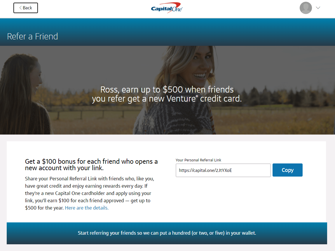 Earn 100 with Capital One ReferaFriend Points with a Crew