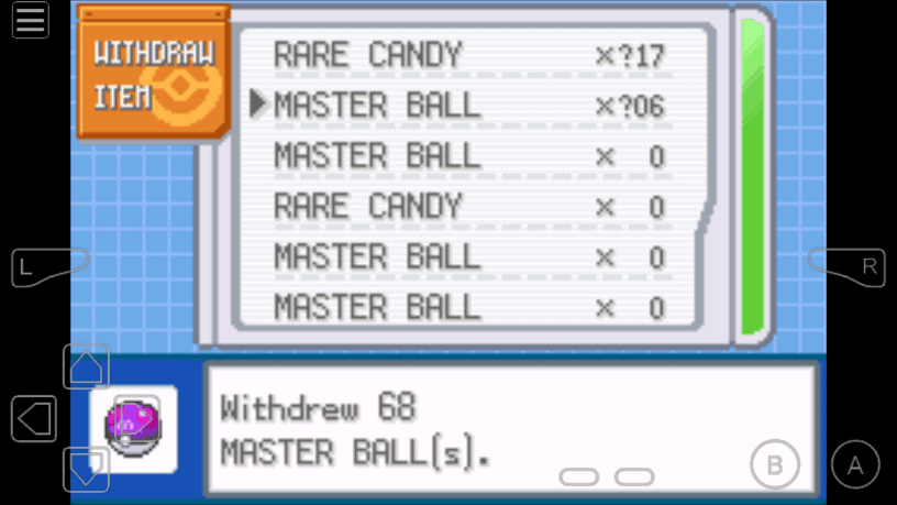 Pokemon LeafGreen Cheats Gameshark Codes for GameBoy Advance