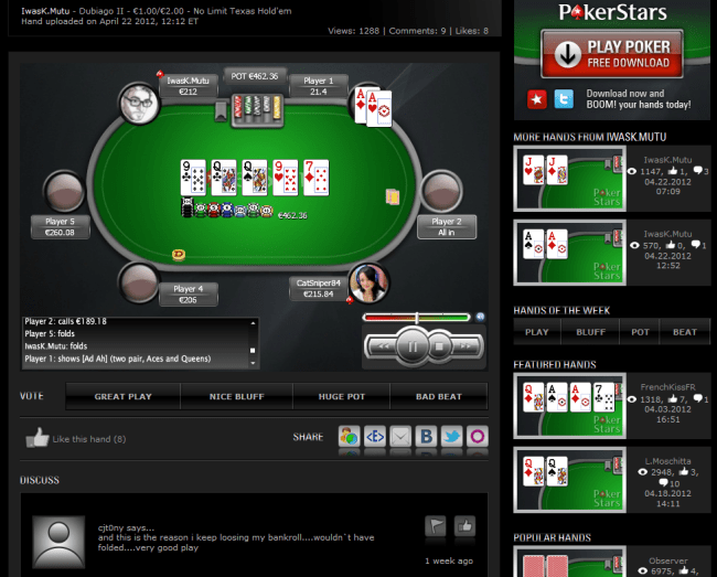PokerStars Boom Hand Replayer Video Review of BOOM Player