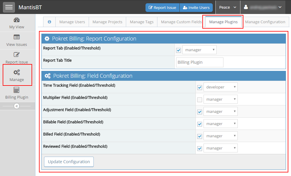 Mantis Time Tracking and Billing Plugin Pokret