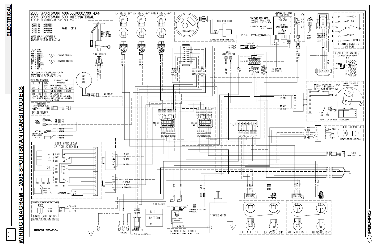 2005 Sportsman 500 Ho Wiring Color Codes At Cdi Box Polaris Atv Forum