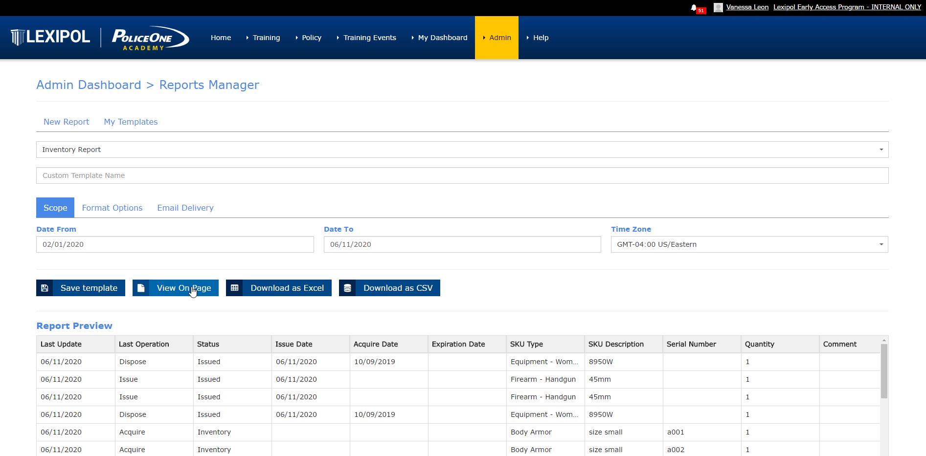 Inventory Manager PoliceOne Academy