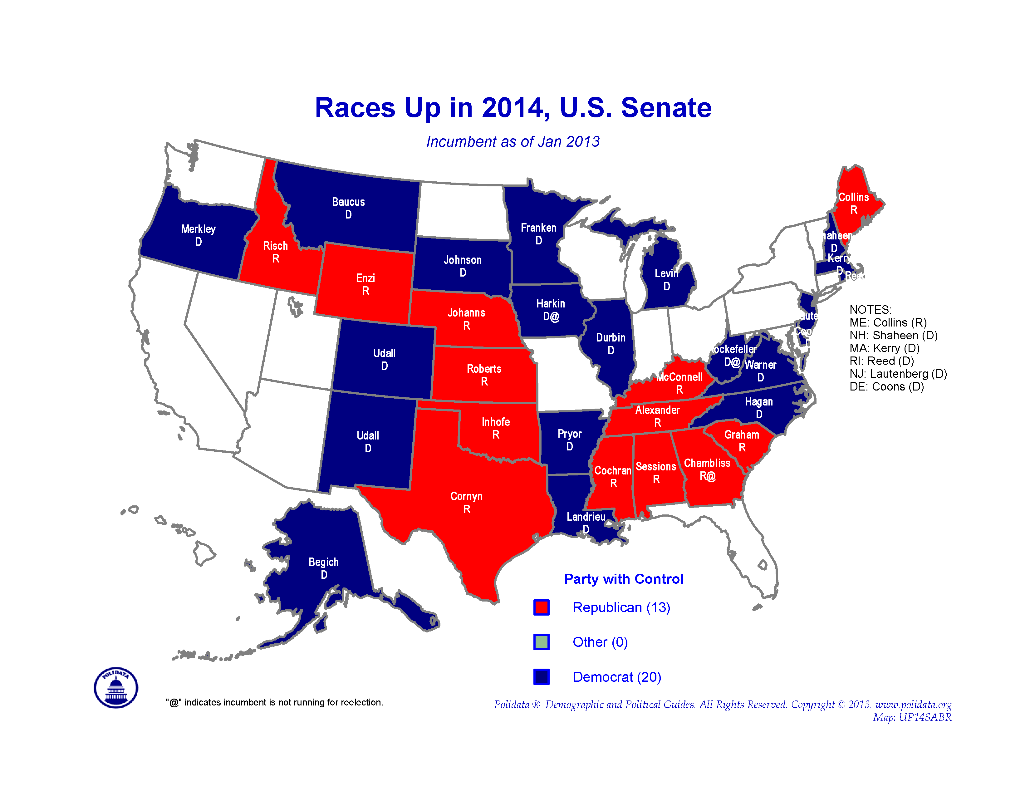 POLIDATA &REG ELECTION MAPS, RACES UP, 20132014