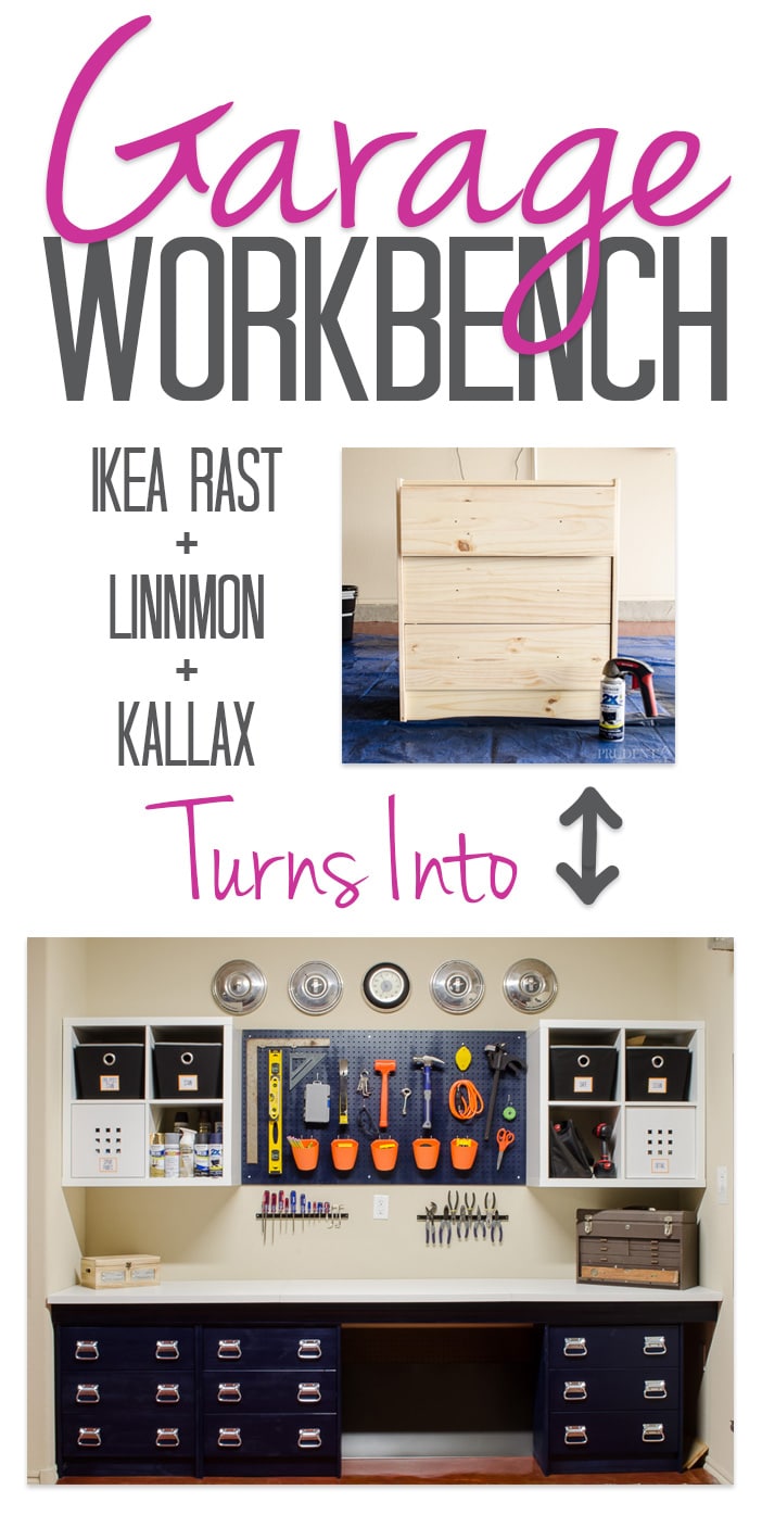 Garage Workbench DIY {How We Ikea Hacked Garage Storage}