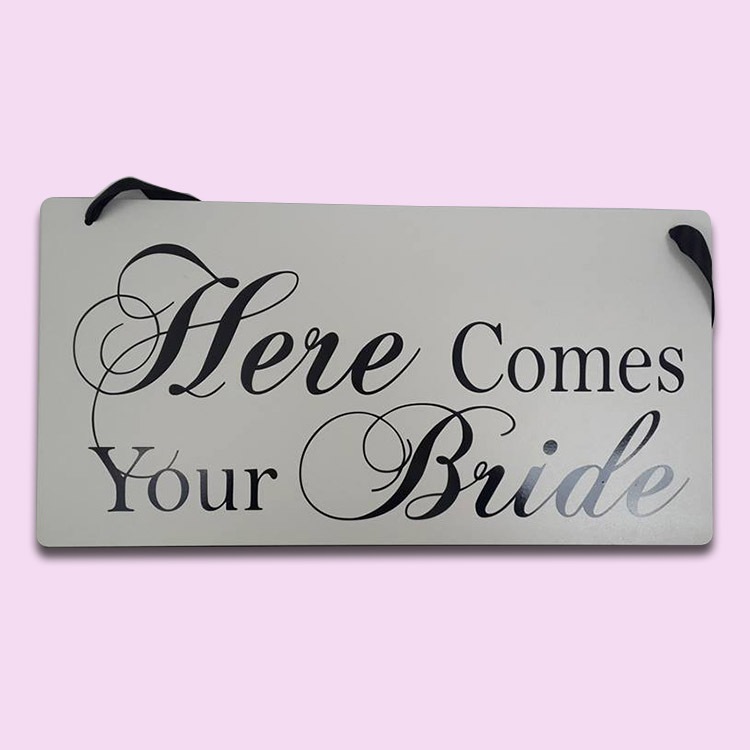 Here Comes the Bride Sign for weddings in Cape Town South Africa Polkadot Box