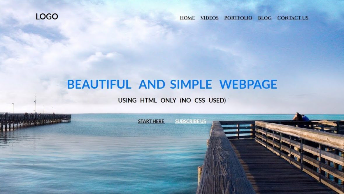 Beautiful And Simple WebPage Using HTML Only (No CSS Used) HTML