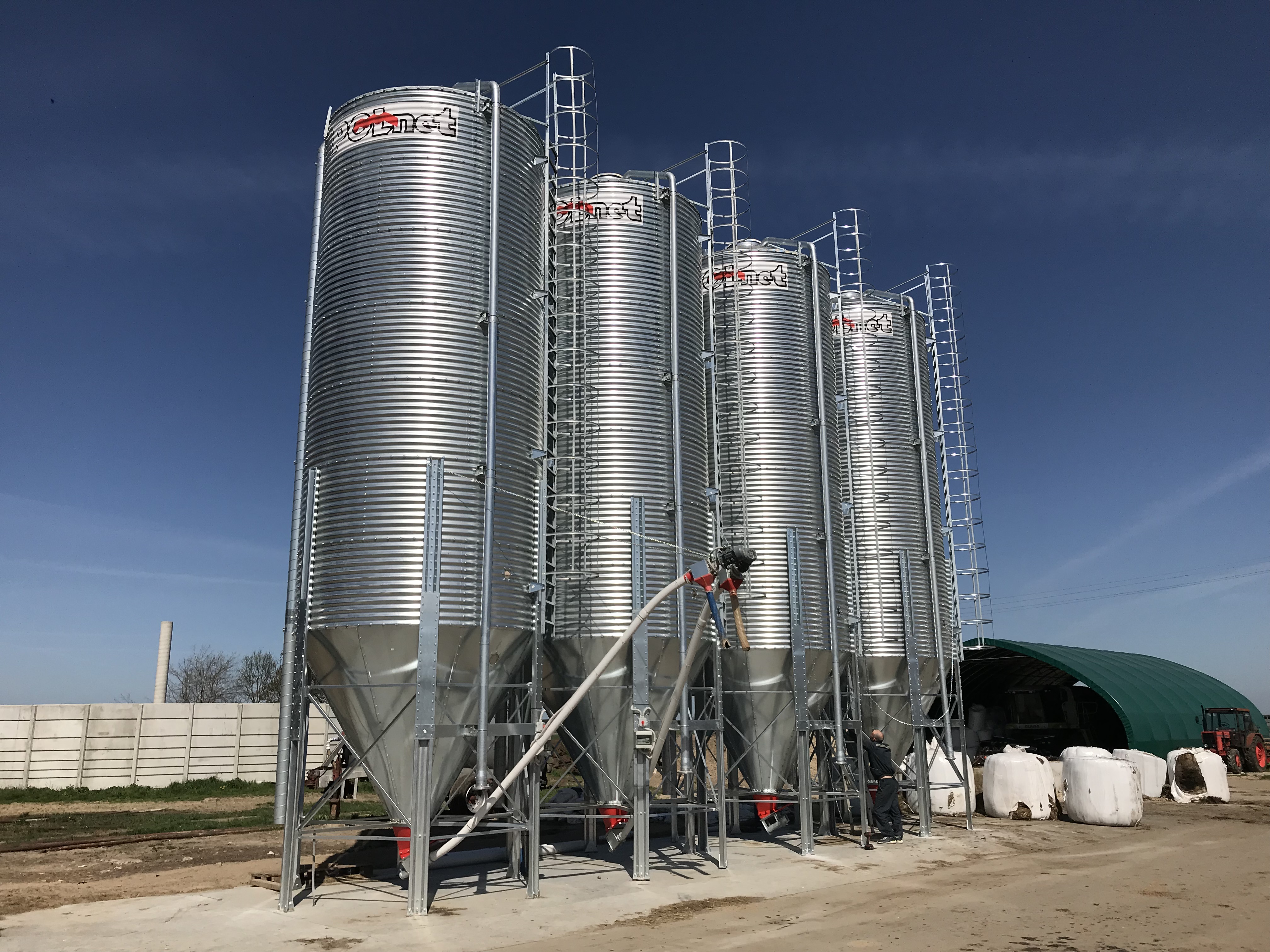 Feed silos area around Milicz Producent Sp. z o.o.