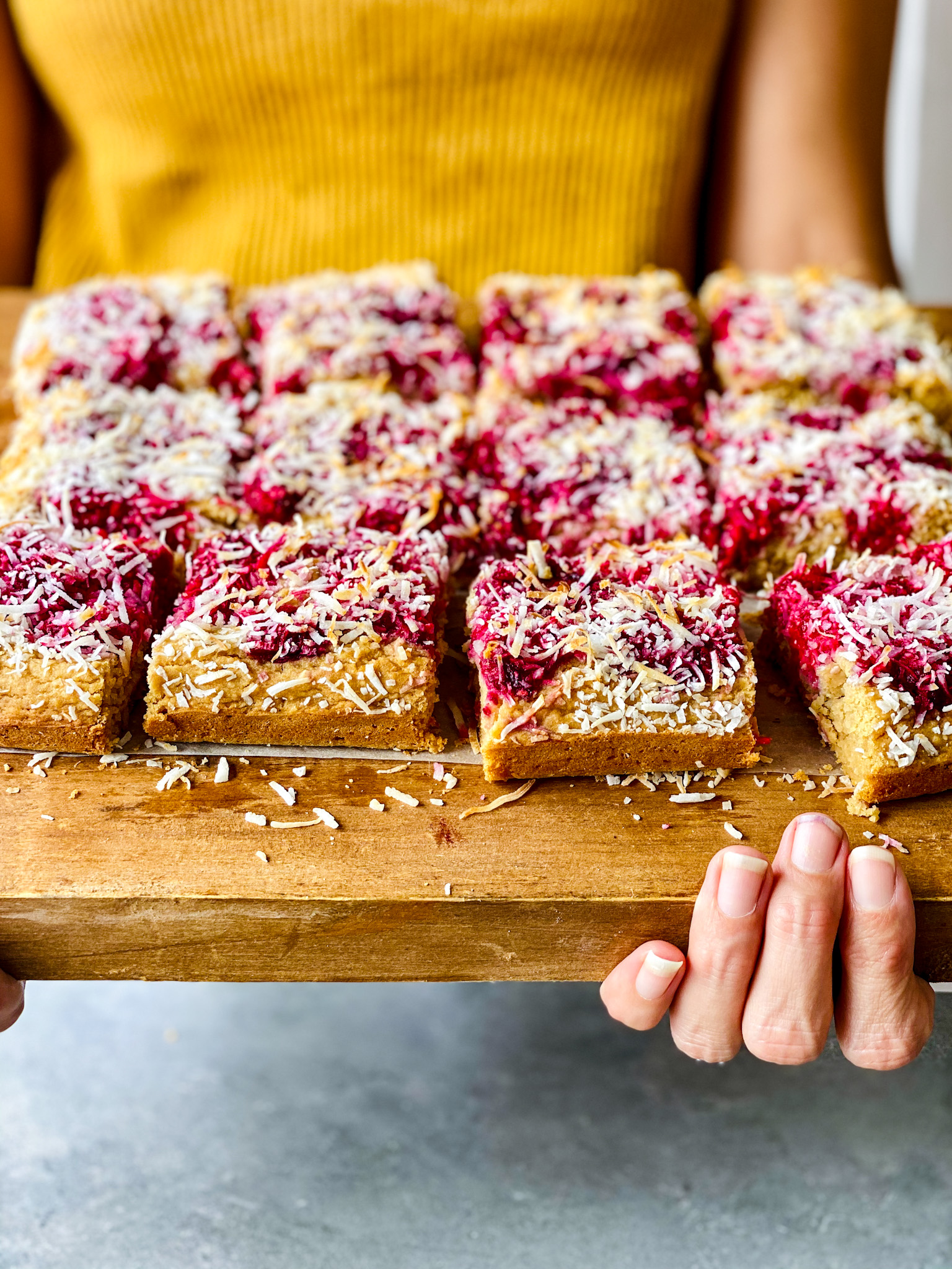 Gluten Free Raspberry & Coconut Slice PomPom Paddock