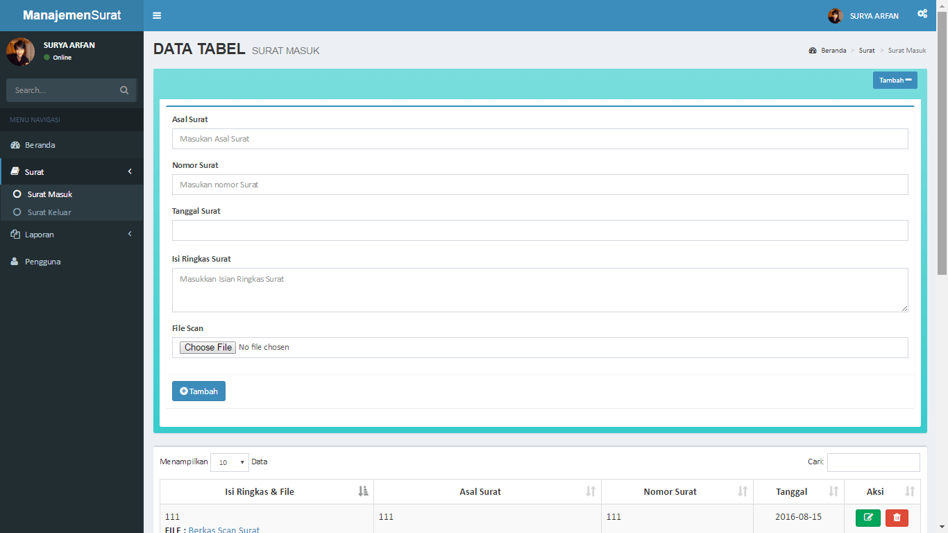 download aplikasi surat masuk dan surat keluar dengan php gratis
