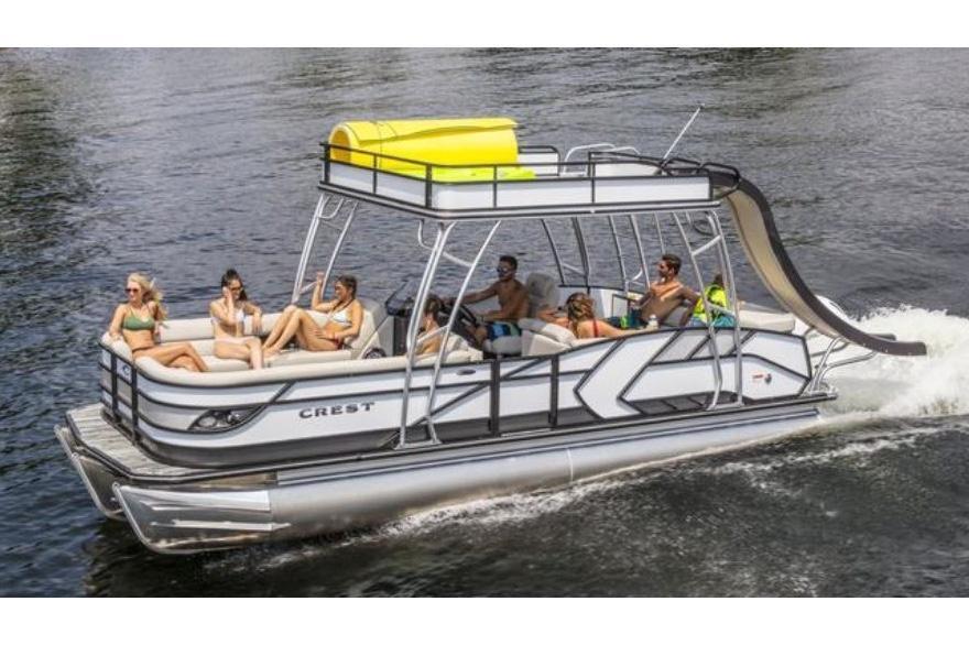 2021 Crest Pontoons Caribbean LX 250L SLIDE Double DECKER For Sale in