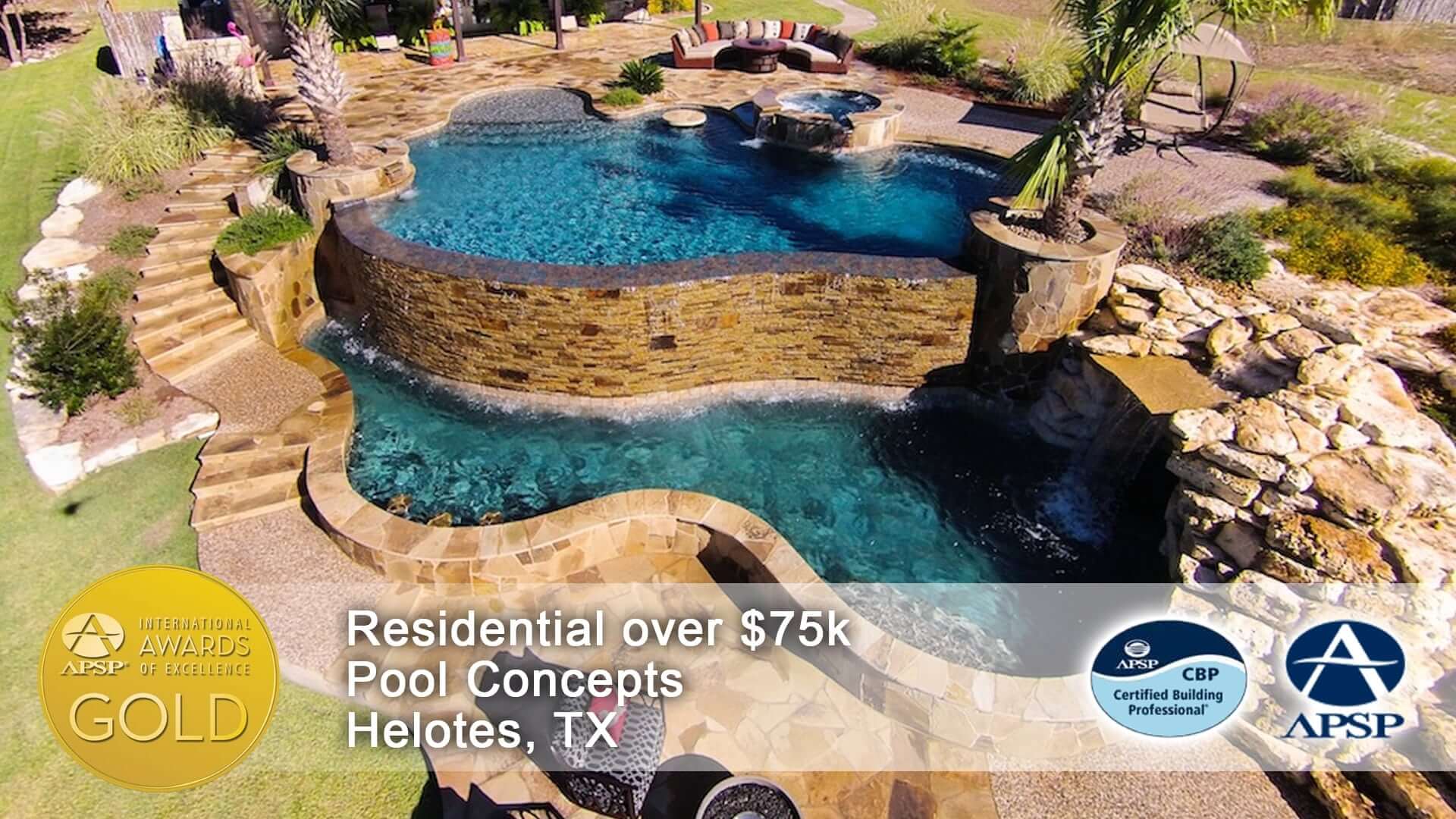 APSP Awards Pool Concepts Helotes, Tx San Antonio Swimming Pool