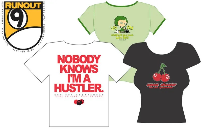 Run Out Billiards Pool Clothing