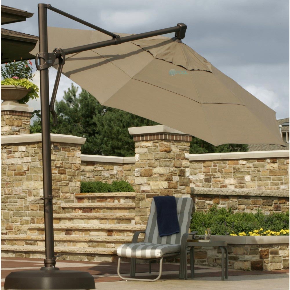 Bimini Cantilever Umbrella 11ft Octagon Terra Cotta Olefin NU5255