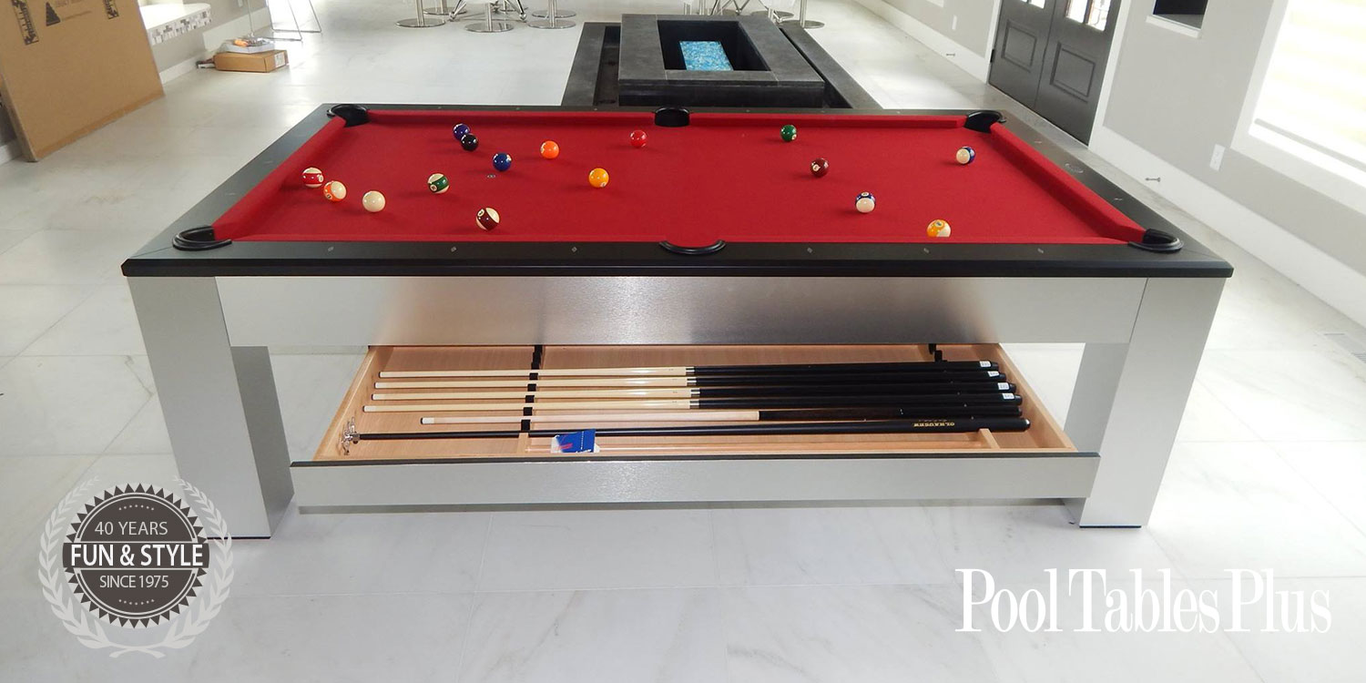 Olhausen Madison Brushed Aluminum Pool Olhausen Pool Tables