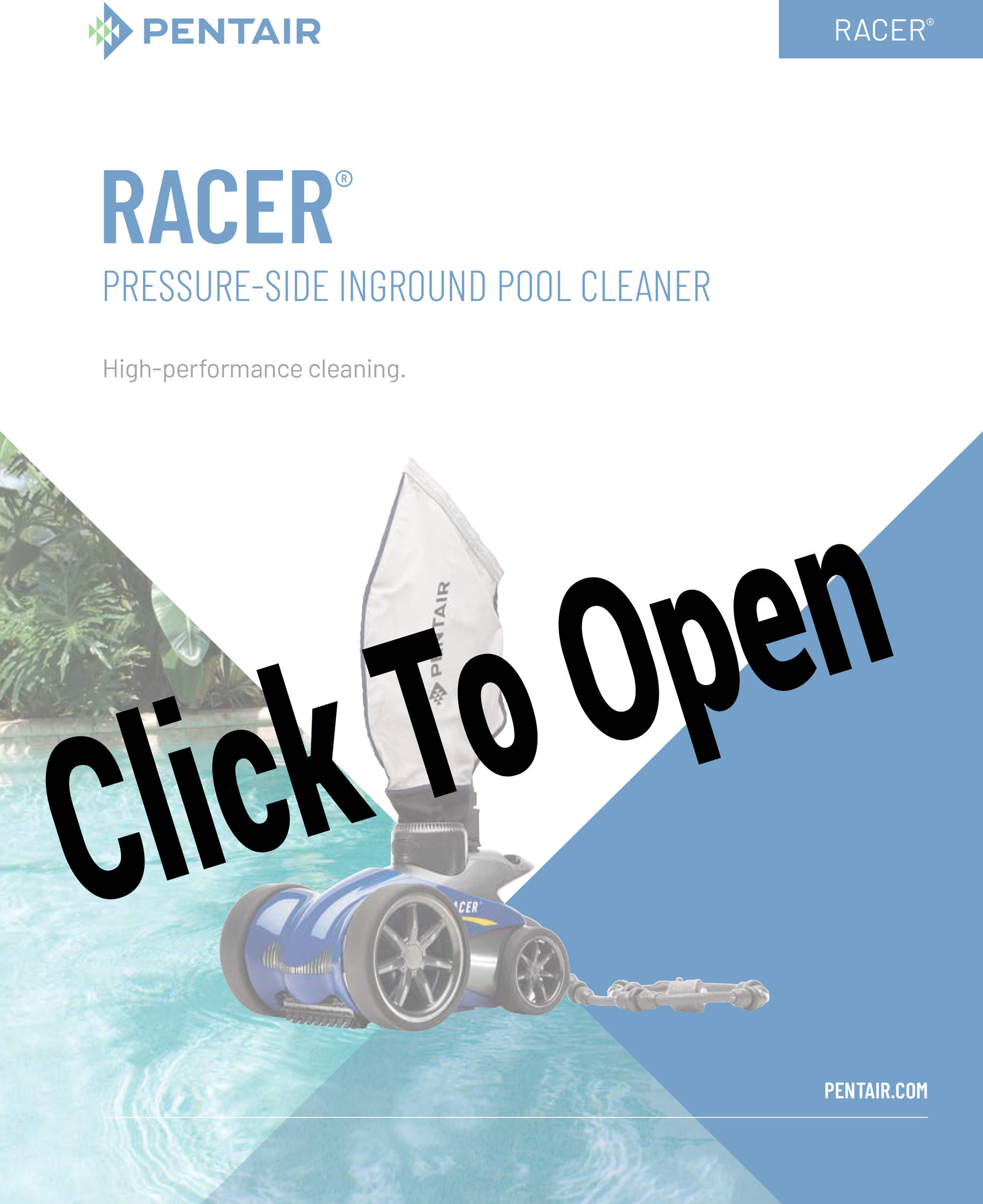 Pentair Racer Inground Pressure-Side Pool Cleaner - Pool Warehouse