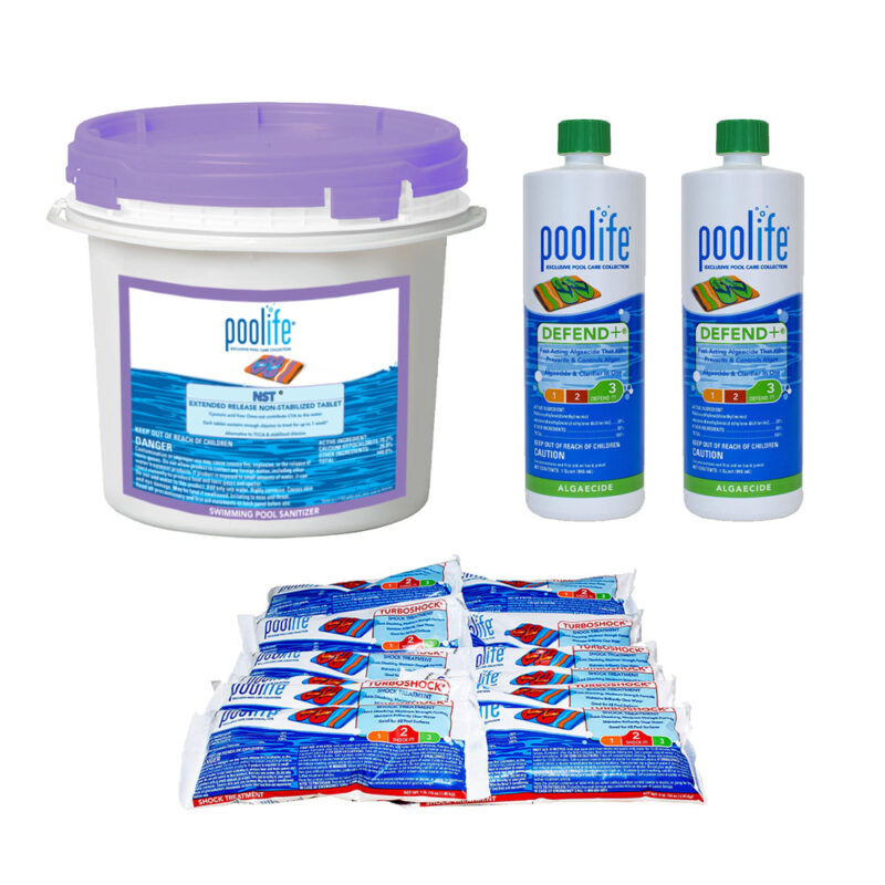 Poolife NST Chlorine Bundle with Algaecide and Shock Pool Warehouse