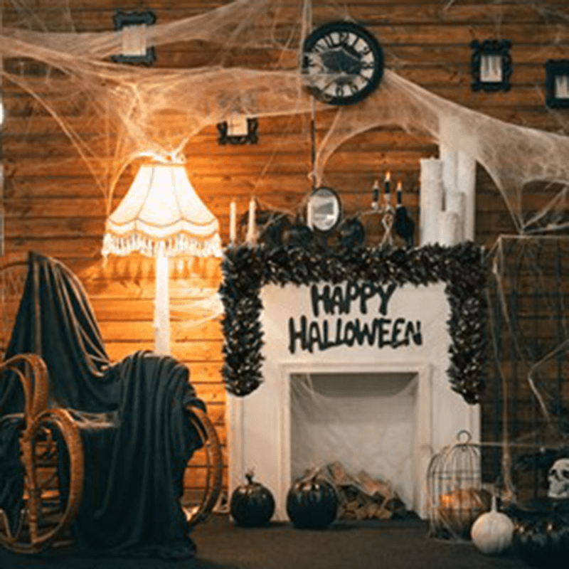 Haunted Hill Farm HH072TINGL5BL1 6' Black Tinsel Garland