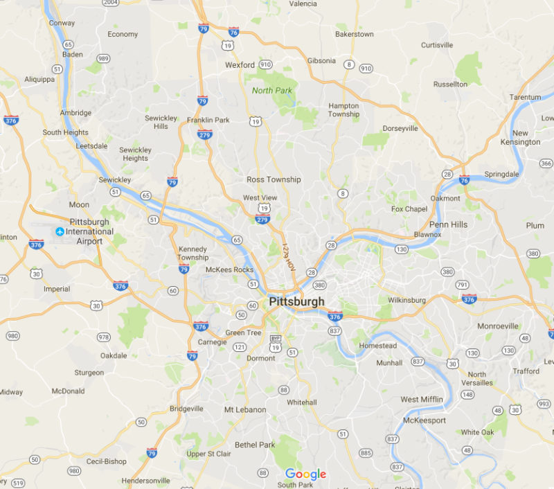 Map Of Pittsburgh Pa And Surrounding Areas