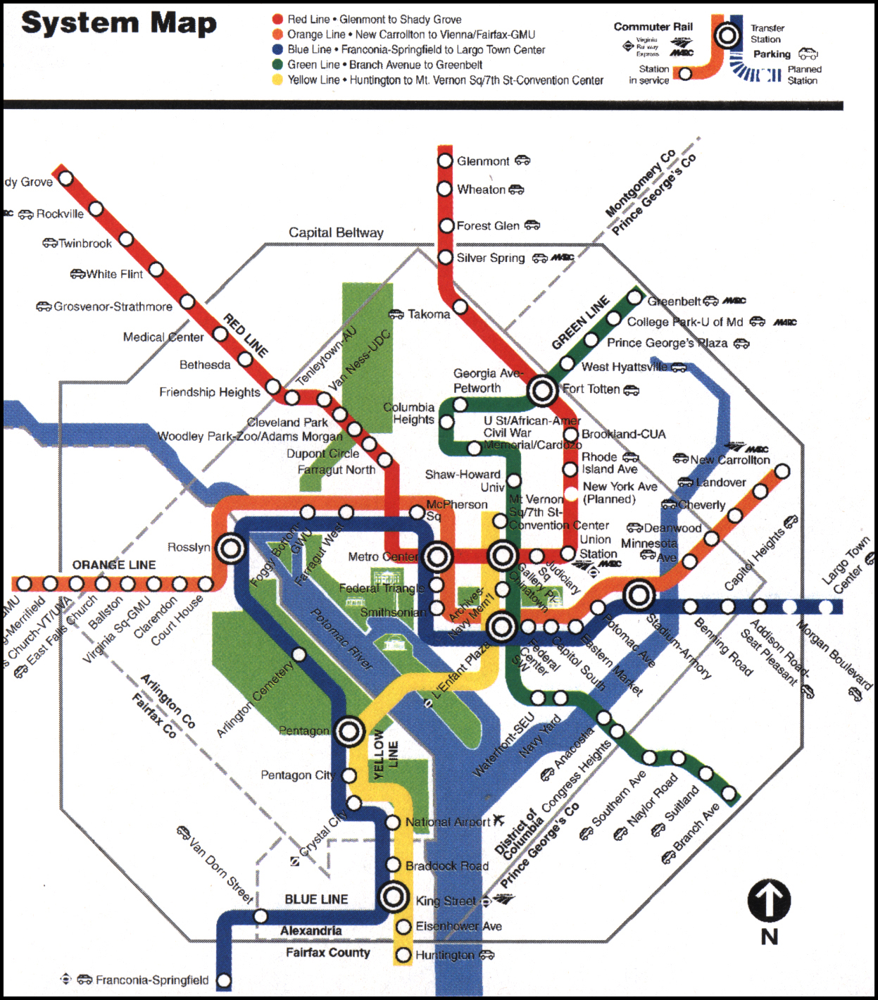 D.C. Metro System Map