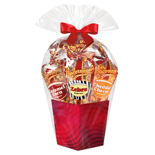 Red Celebration 5Cone Gift Basket Popcornopolis