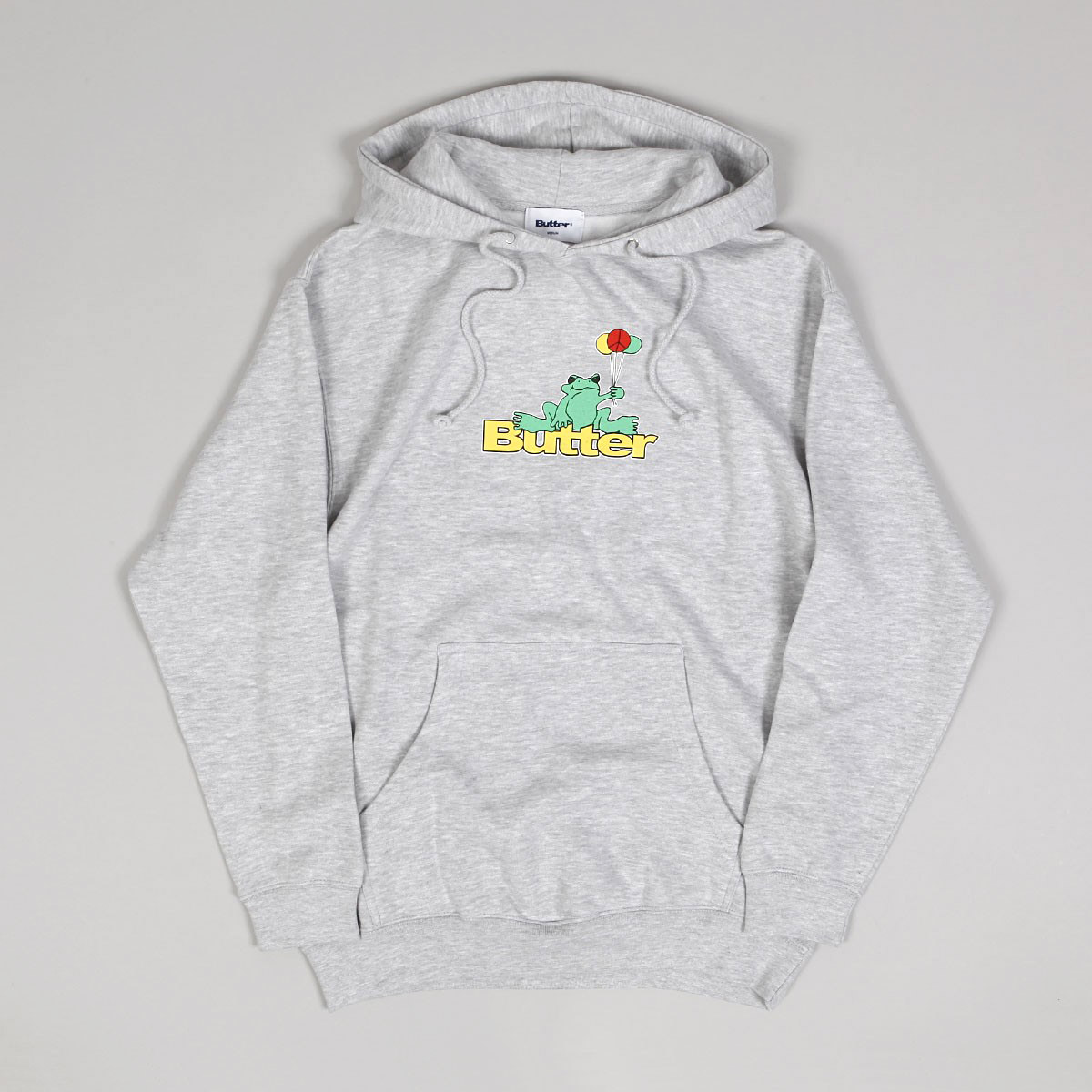 Butter Goods Frog Hoodie Heather Grey Skateboarding, Nike SB, Adidas
