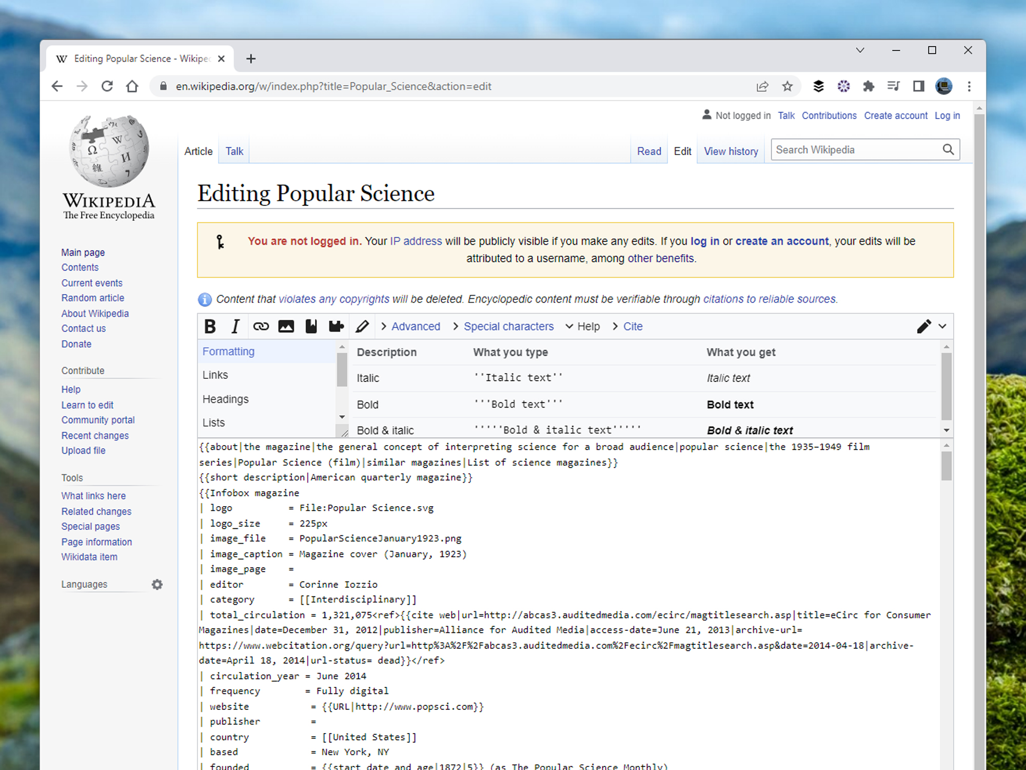 How to edit Wikipedia Popular Science