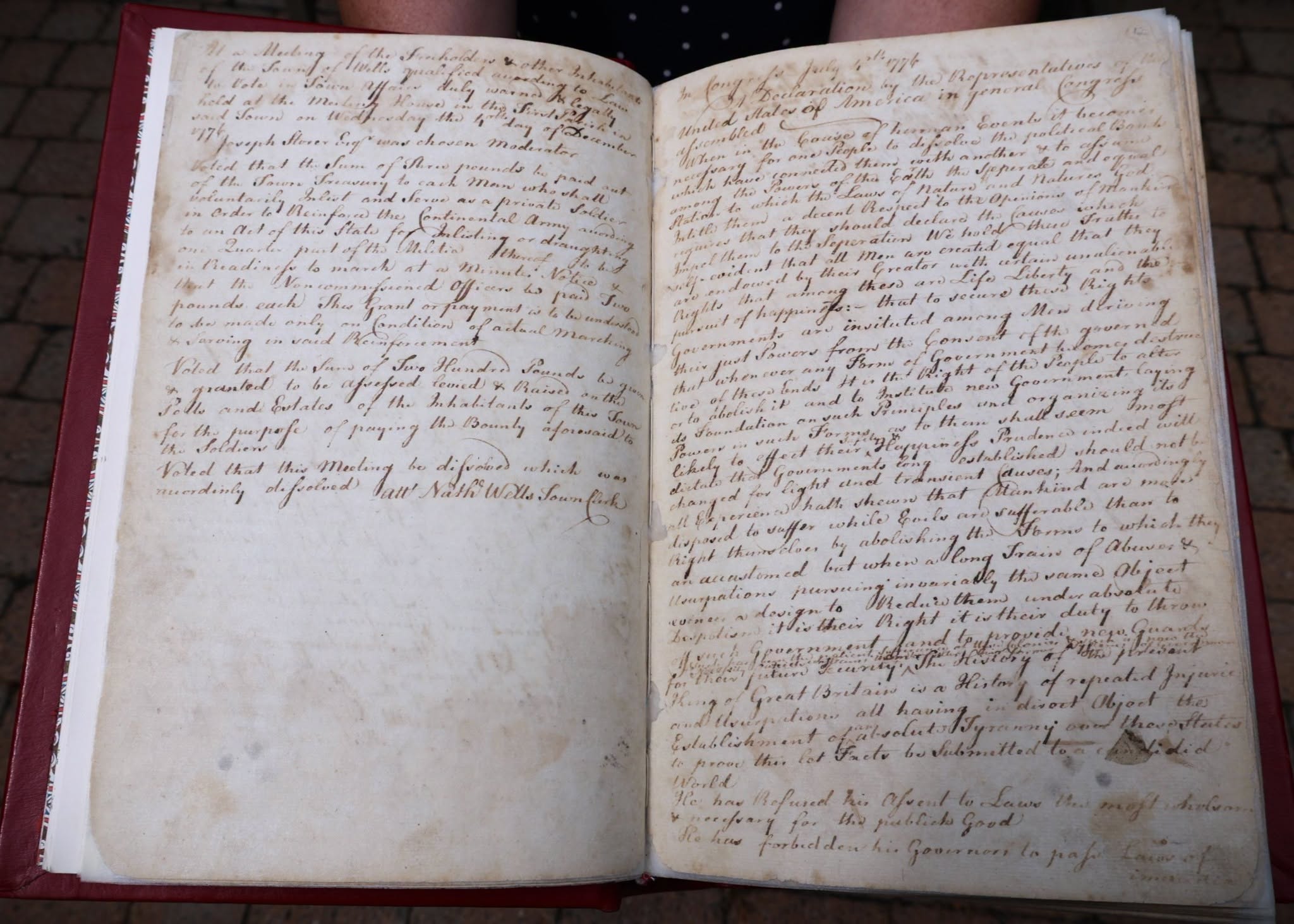 Handwritten copy of the Declaration of Independence discovered in Maine