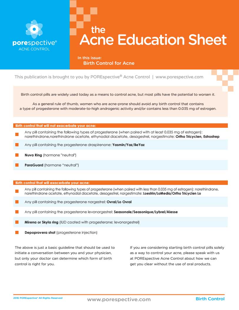 Printable Handouts About Acne POREspective™
