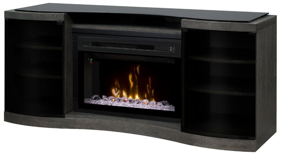 72.5" Dimplex Acton Media Console and Electric Fireplace with Glass