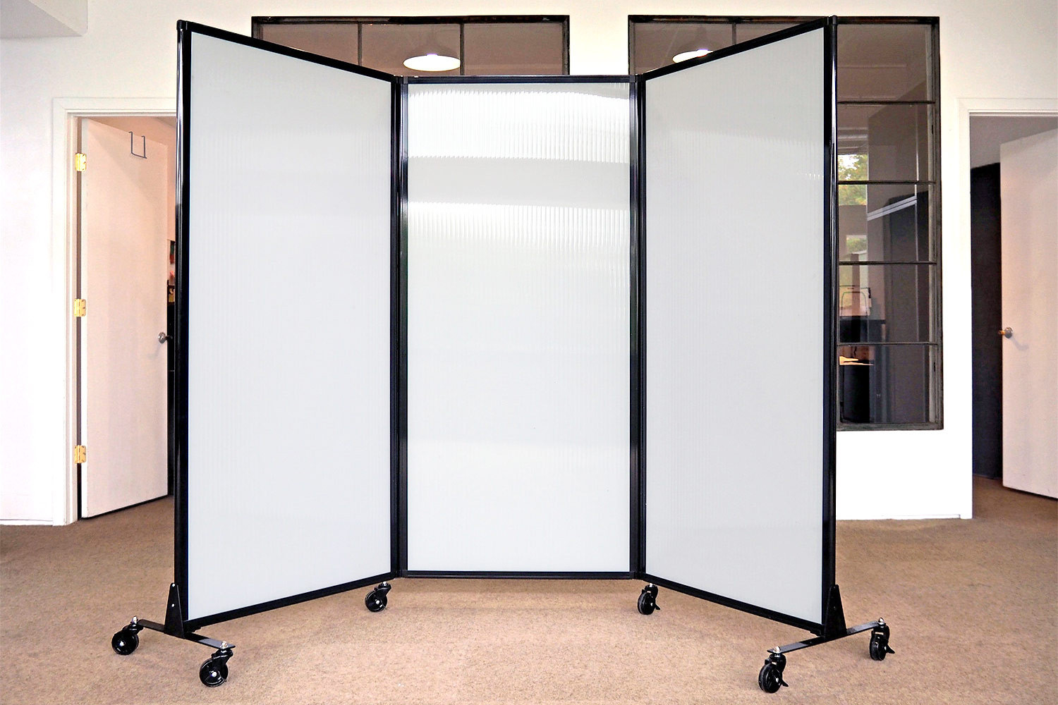 Afford a wall folding mobile room divider (polycarbonate) portable