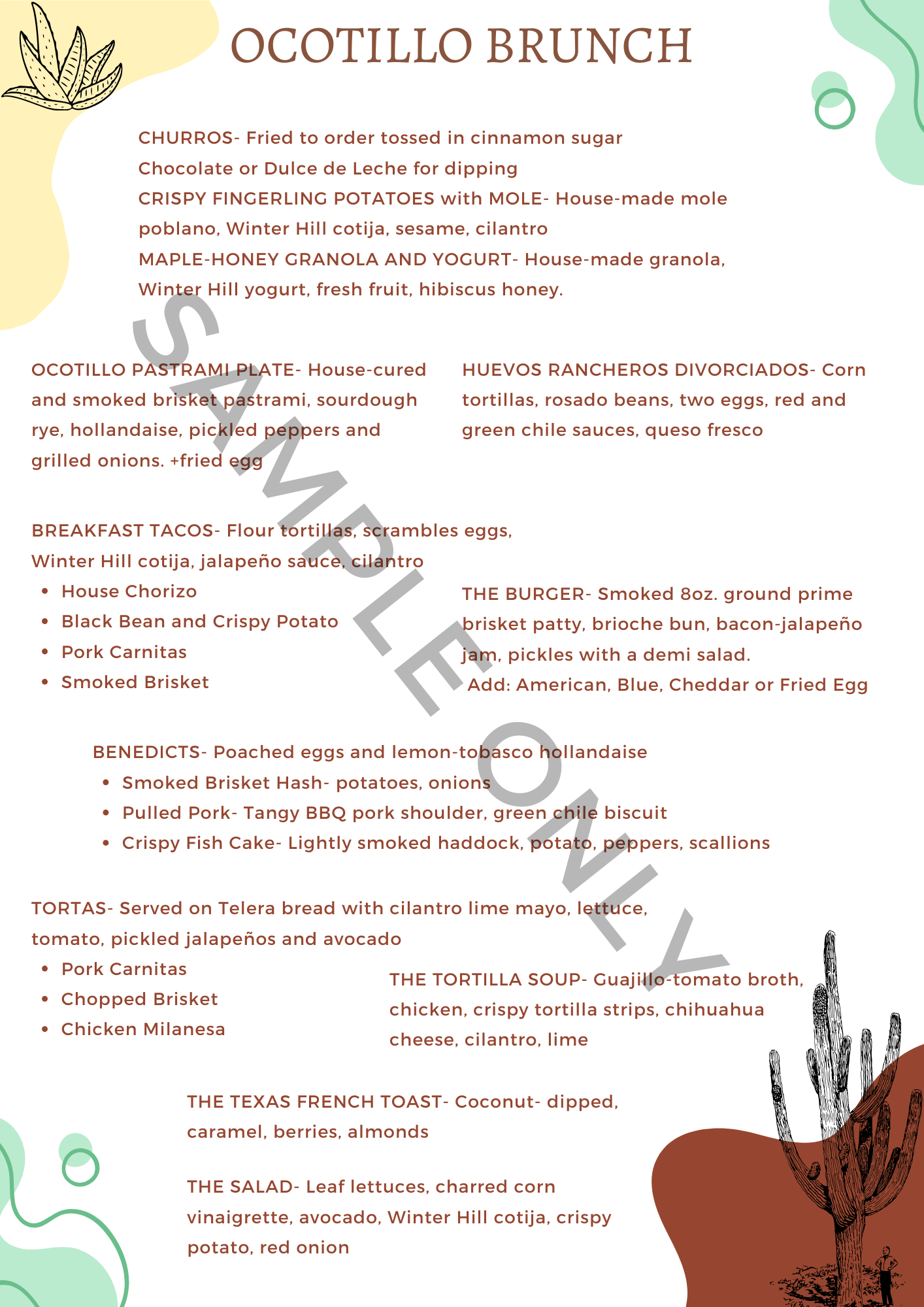 Ocotillo Brunch in the West End Portland Food Map