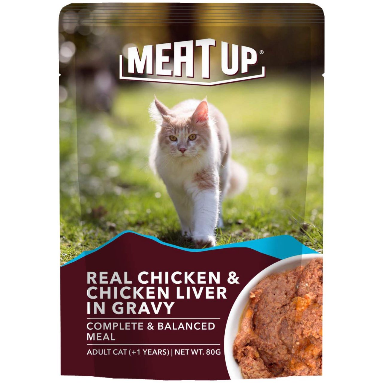 Meat Up Cat Pouch Real Chicken and Chicken Liver in Gravy 70g