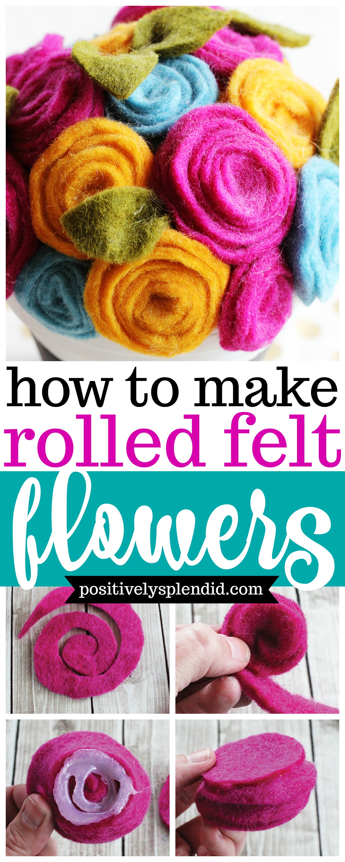 How to Make Rolled Felt Flowers Positively Splendid {Crafts, Sewing