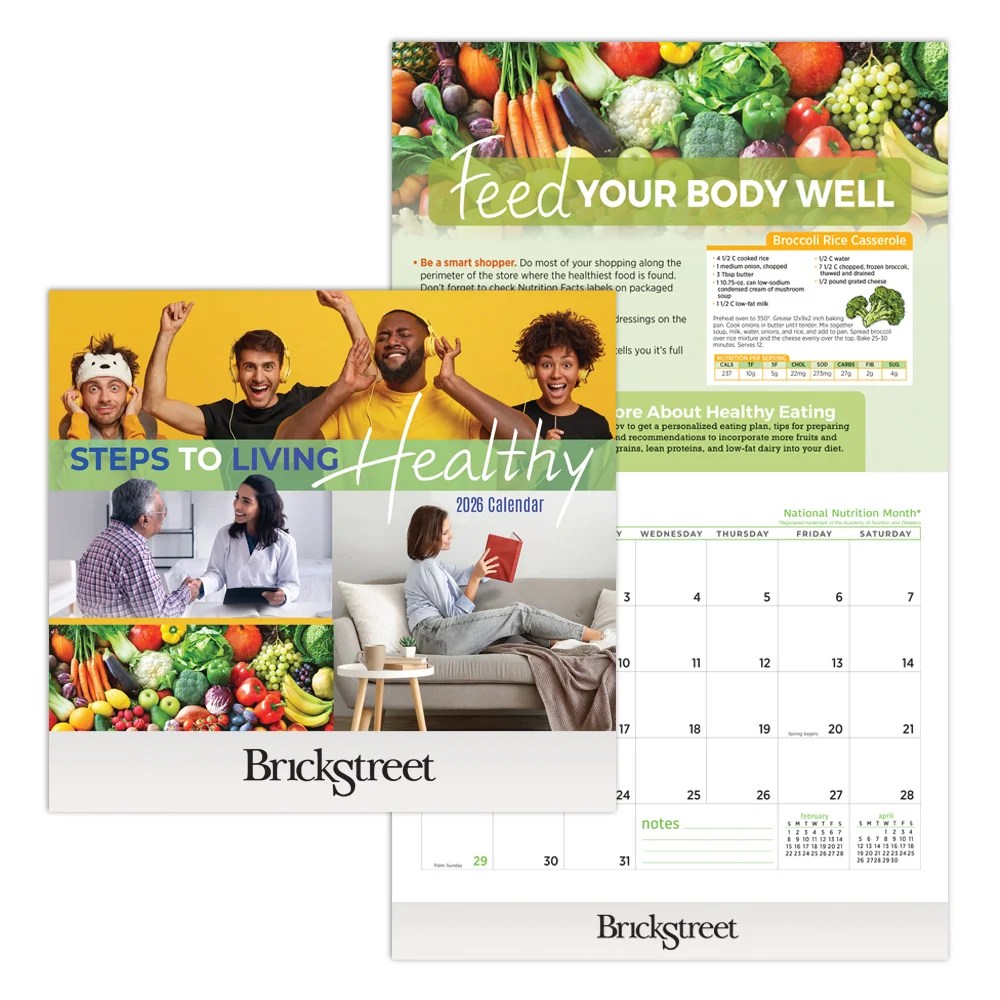 Steps To Living Healthy 2024 Wall Calendar Positive Promotions