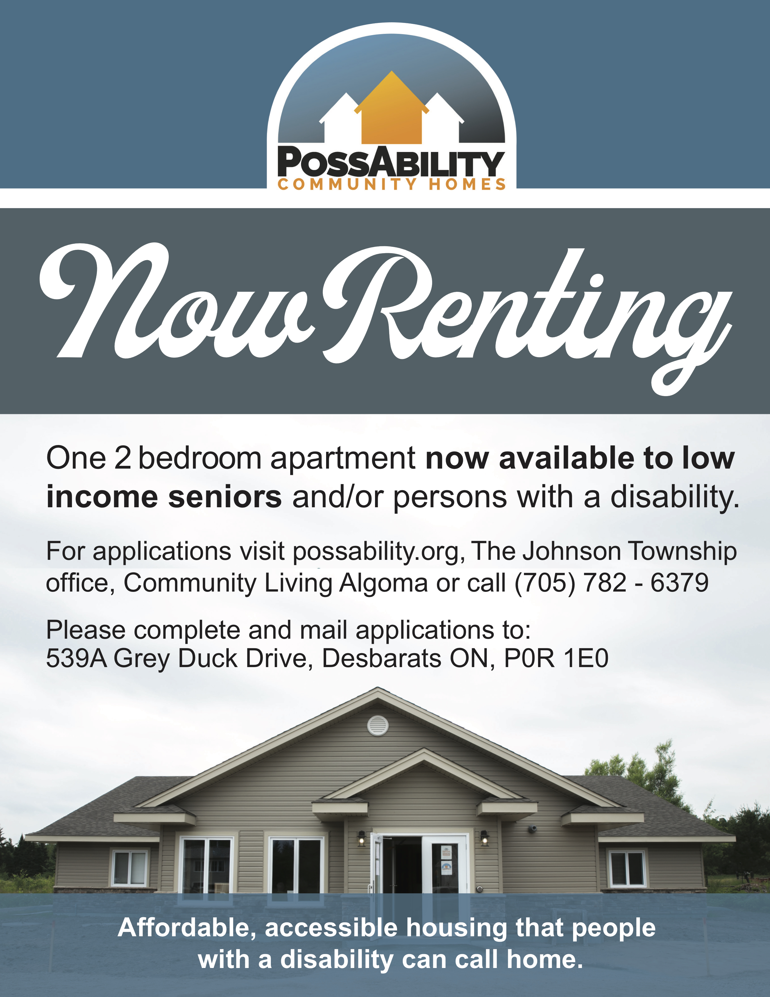Now Renting to Low Seniors PossAbility Community Homes