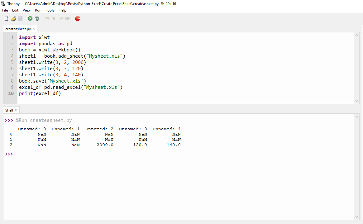 Writing and Reading Excel Data from Python Academy