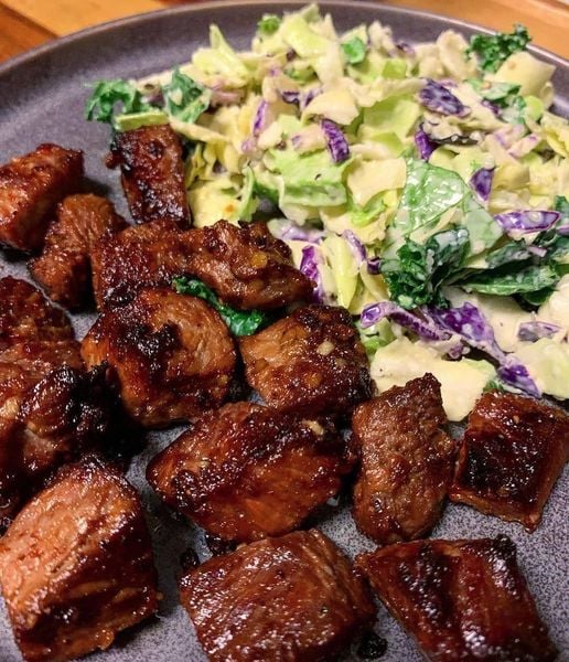 Garlic Butter Steak Bites with Zucchini Noodles keto recipe posts