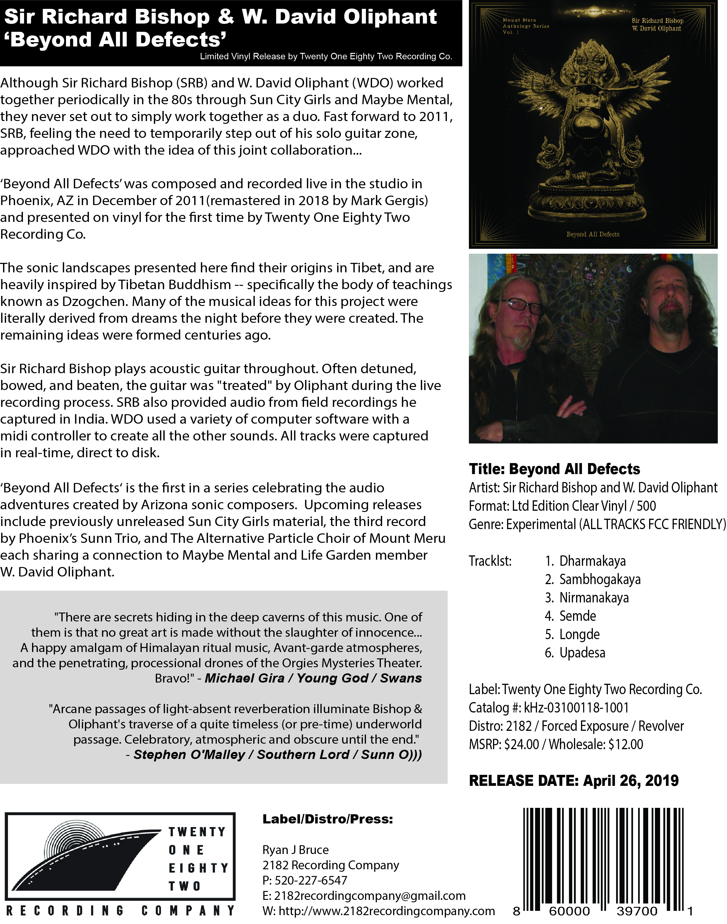 Press 2182 Recording Co.