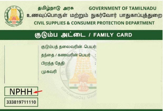 ரேஷன் அட்டை வகைகள் அதன் குறியீடு..! NPHH, PHH,AAY, NPHHS குடும்ப