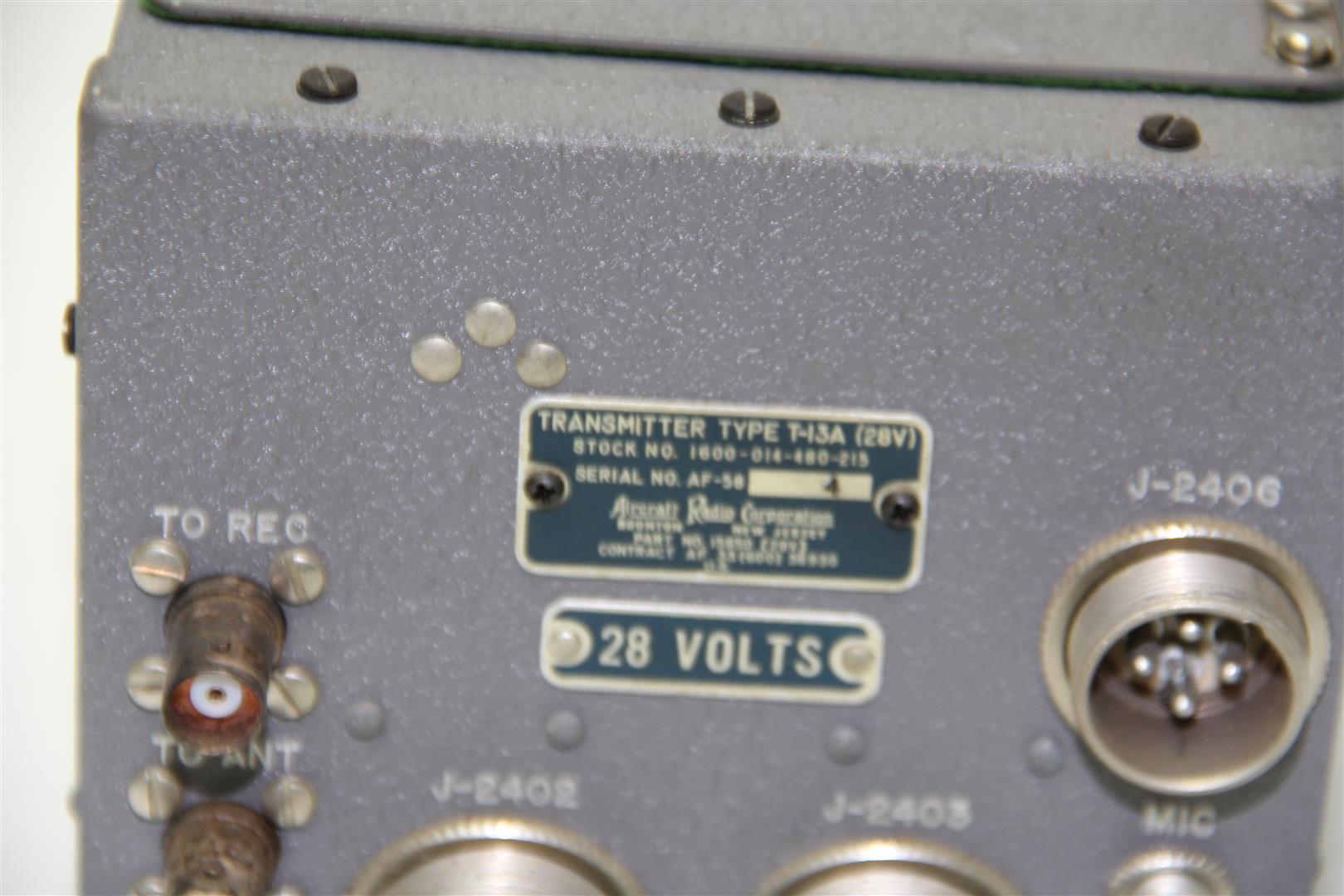 Vtg Military Aircraft Radio Corporation VHF Radio Transmitter Type T