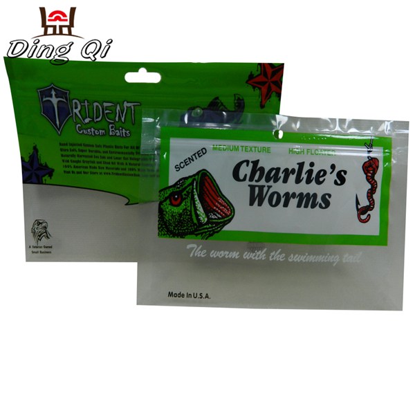 Plastic worm bags Flexible packaging pouches manfacturers